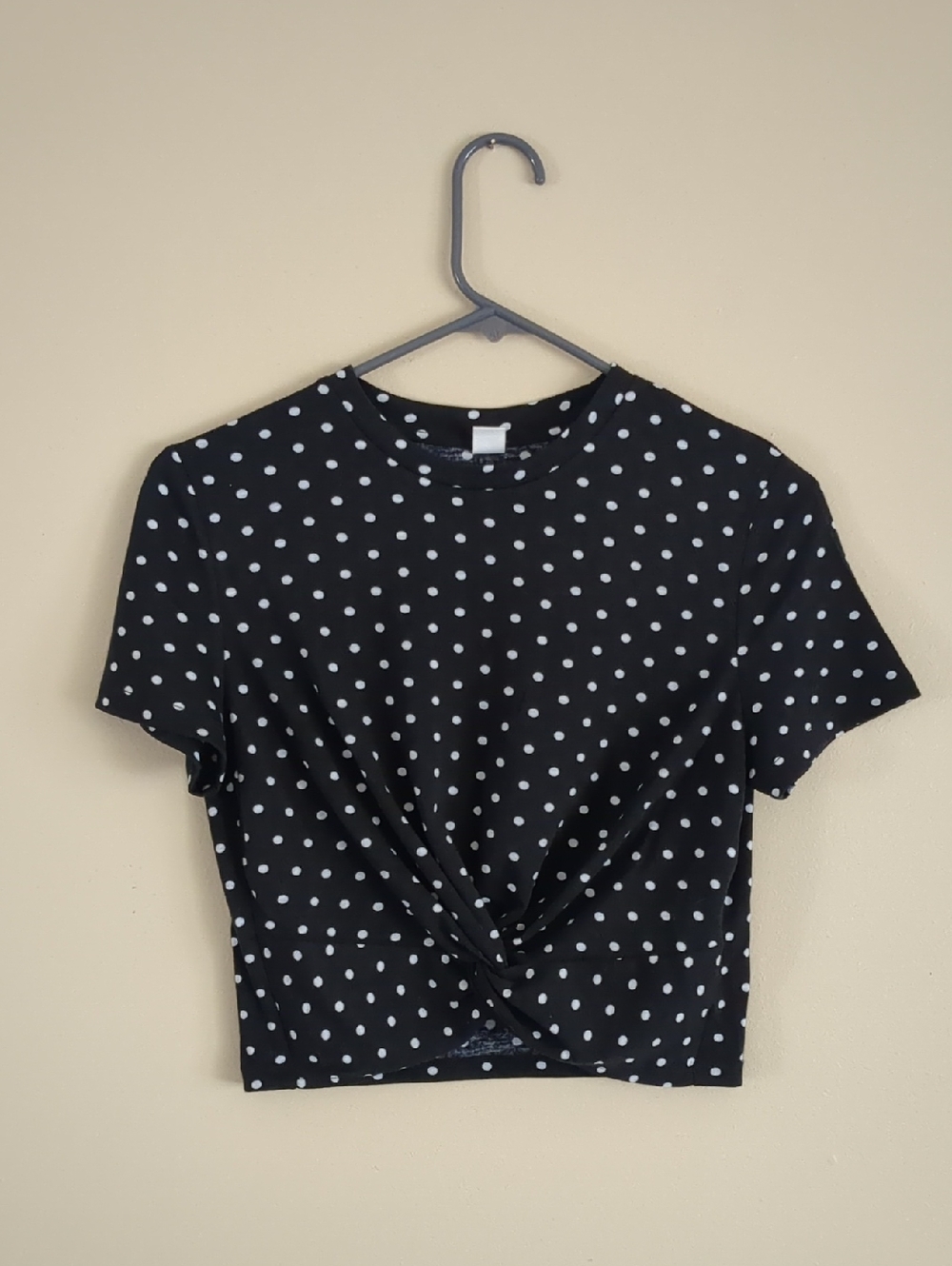 Small Polka Dot Black And White Top Shirt